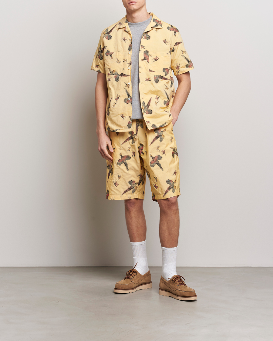 Herren | Hemden | BEAMS PLUS | Duck Jacquard Camp Collar Shirt Yellow