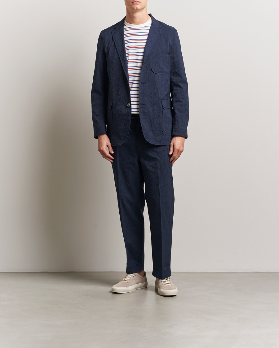 Herren | Hosen | BEAMS PLUS | Seersucker Ivy Trousers Navy