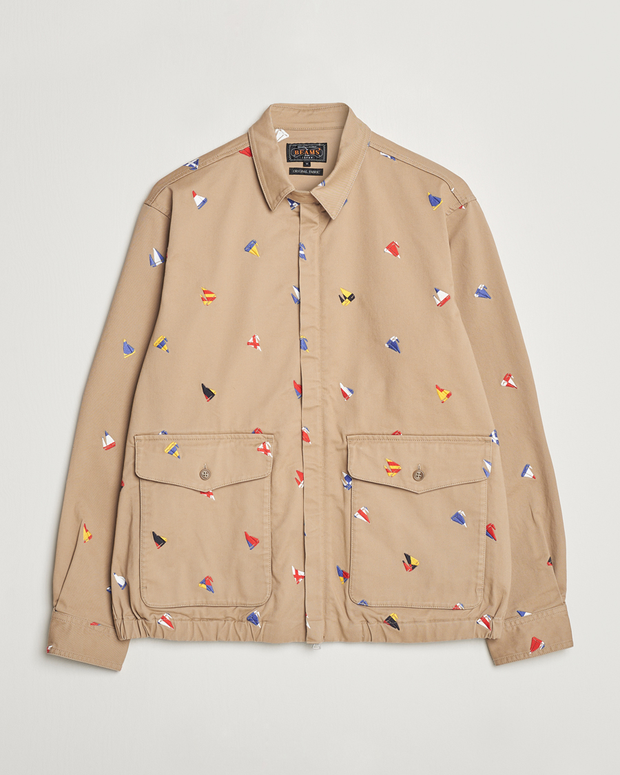 Herren | Jacken | BEAMS PLUS | Embroidered Harrington Jacket Beige