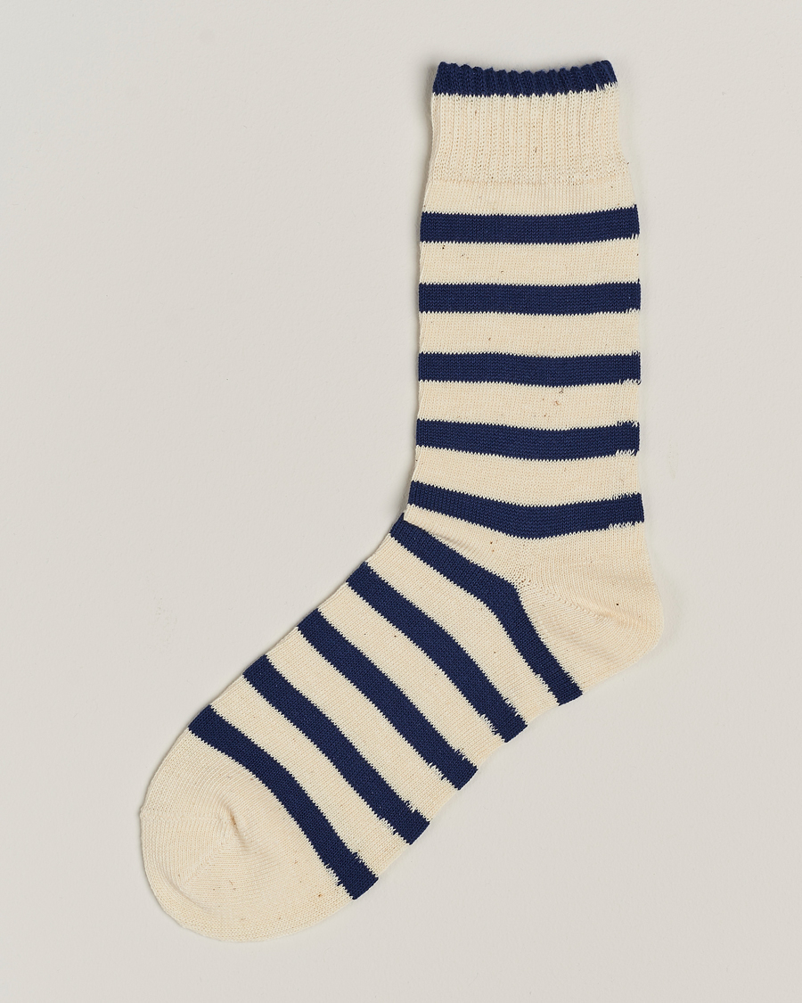 Herren | Einstecktücher | BEAMS PLUS | BEAMS PLUS2 Tone Stripe SocksWhite/Navy