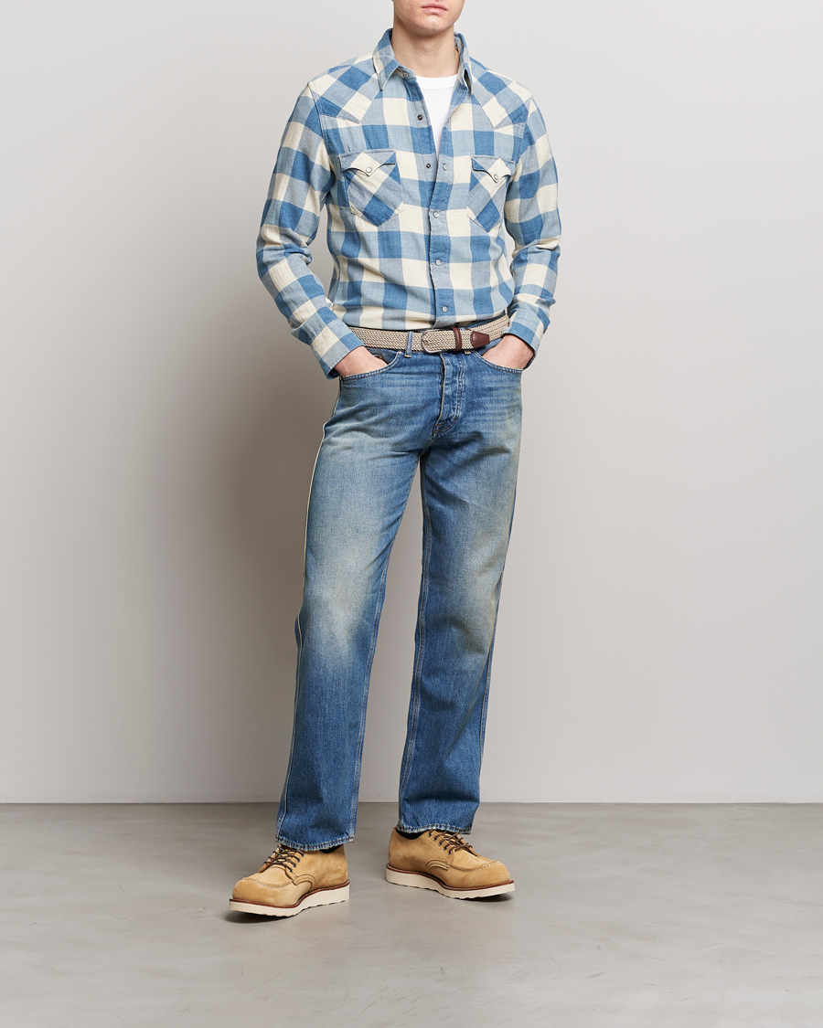 Herren | Hemden | RRL | Buffalo Western Shirt Indigo/Cream Check