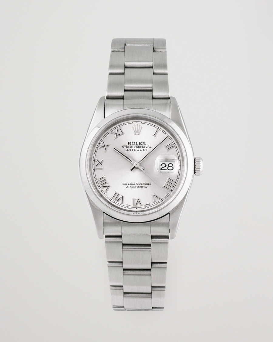 Herren | Rolex Pre-Owned Datejust 16200 Oystert Perpetual Steel Silver | Rolex Pre-Owned | Datejust 16200 Oystert Perpetual Steel Silver