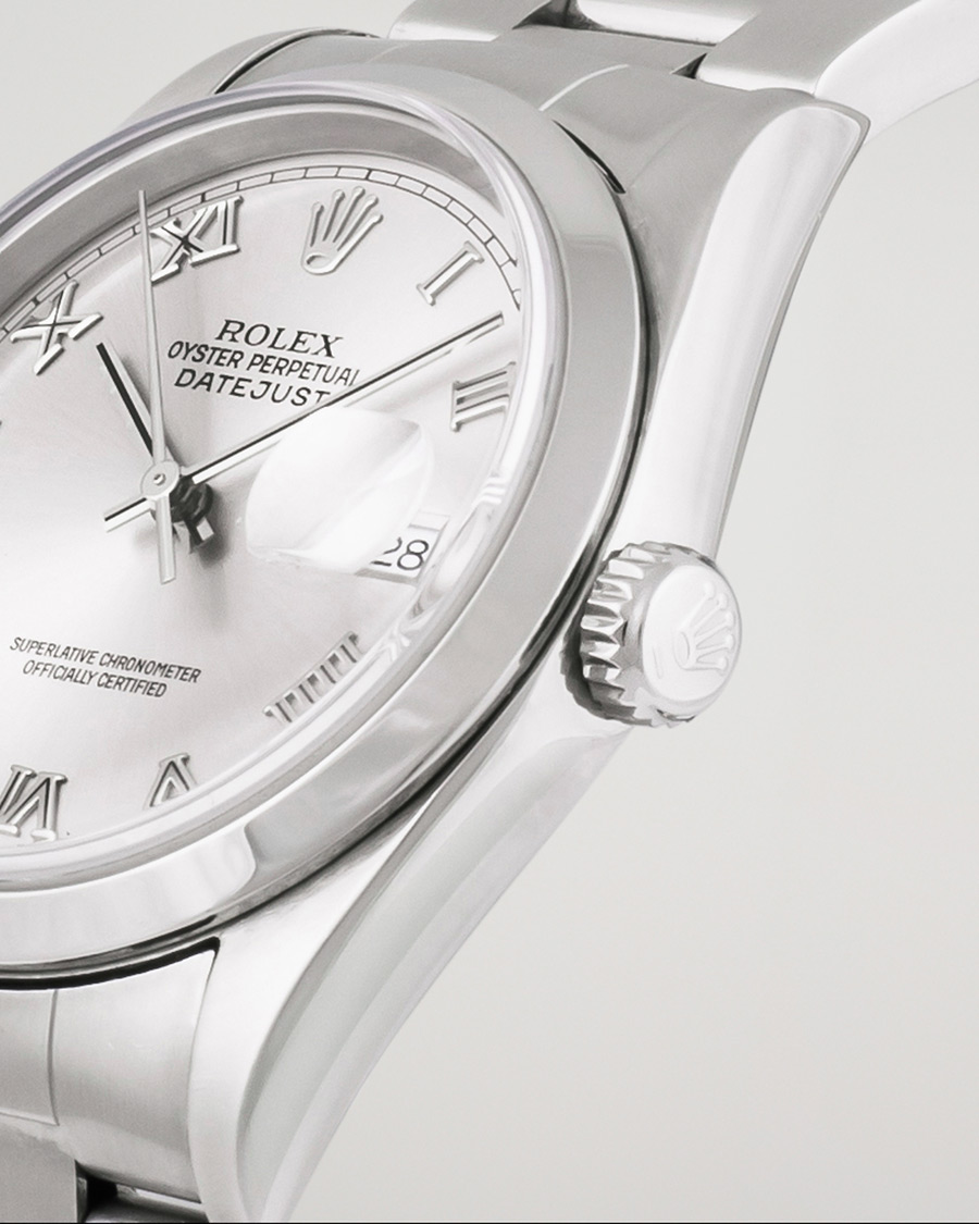 Herren | Rolex Pre-Owned Datejust 16200 Oystert Perpetual Steel Silver | Rolex Pre-Owned | Datejust 16200 Oystert Perpetual Steel Silver