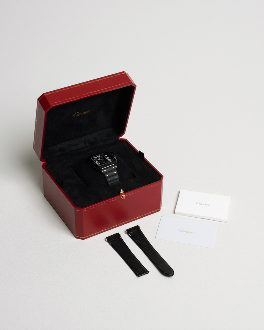 Herren | Cartier Pre-Owned Santos De Cartier Steel WSSA0039 Black | Cartier Pre-Owned | Santos De Cartier Steel WSSA0039 Black