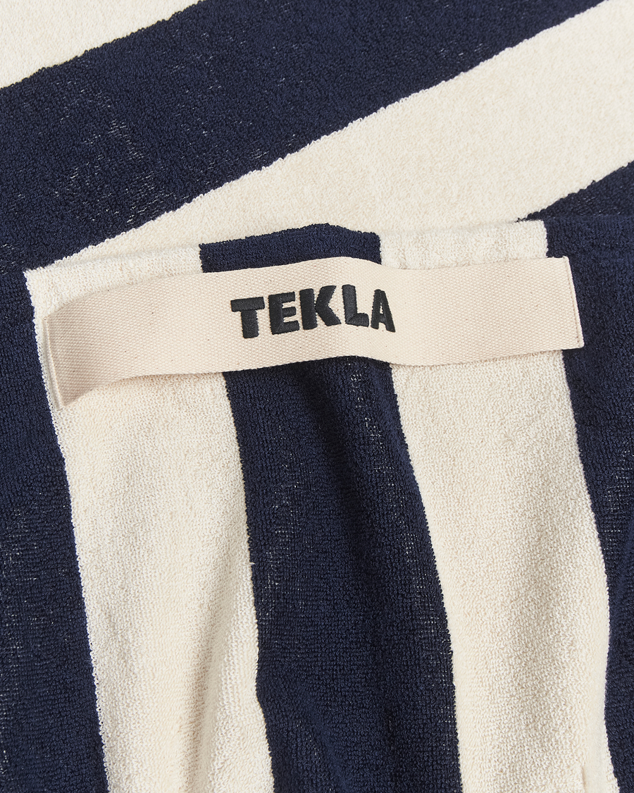 Herren | Tekla Organic Terry Beach Towel Navy Stripes | Tekla | Organic Terry Beach Towel Navy Stripes
