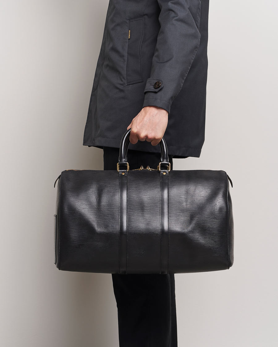 Herren | Louis Vuitton Pre-Owned Keepall 45 EPI Leather Bag Black | Louis Vuitton Pre-Owned | Keepall 45 EPI Leather Bag Black