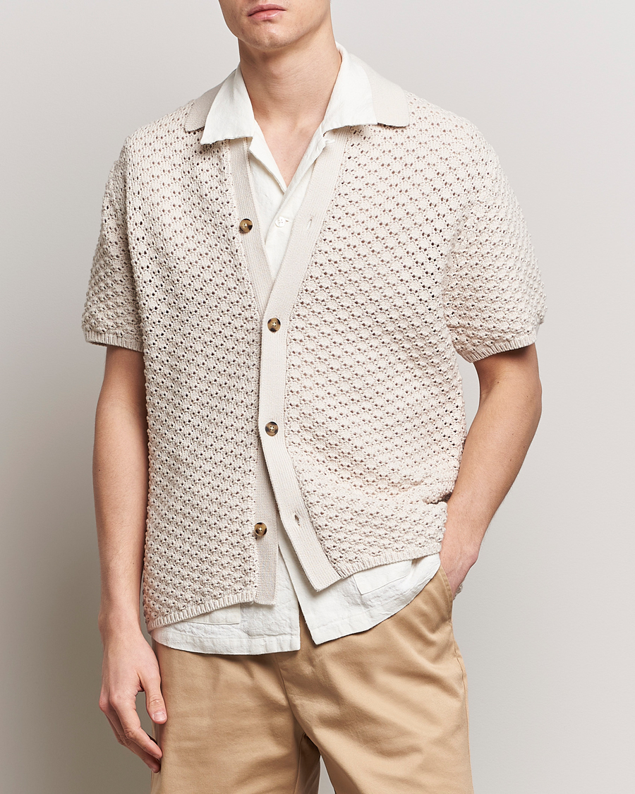 Men | New Brands | LES DEUX | Gideon Knitted Shirt Ivory