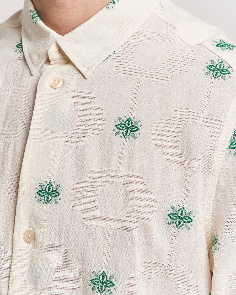 Herren | Hemden | LES DEUX | Ira Short Sleeve Embroidery Cotton Shirt Ivory