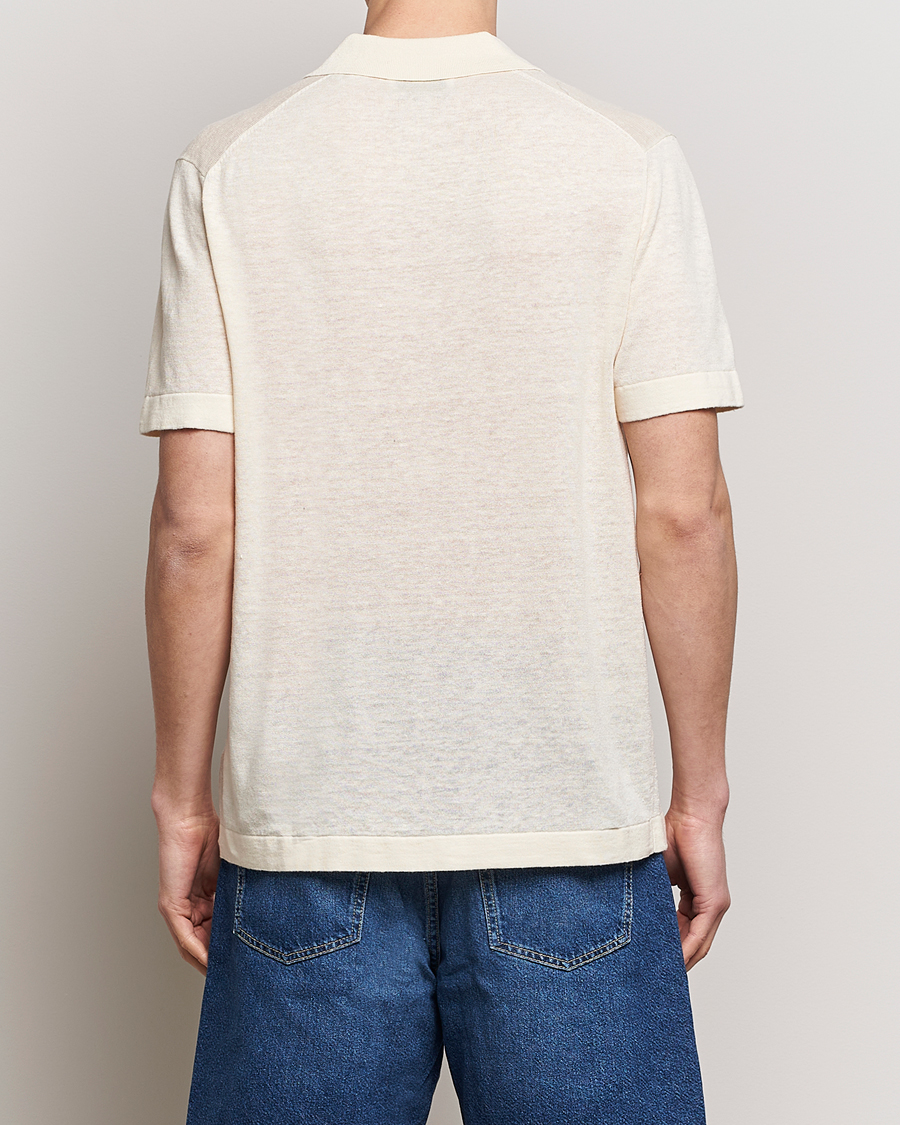 Herren | Poloshirts | LES DEUX | Emmanuel Linen/Cotton Polo Knit Ivory