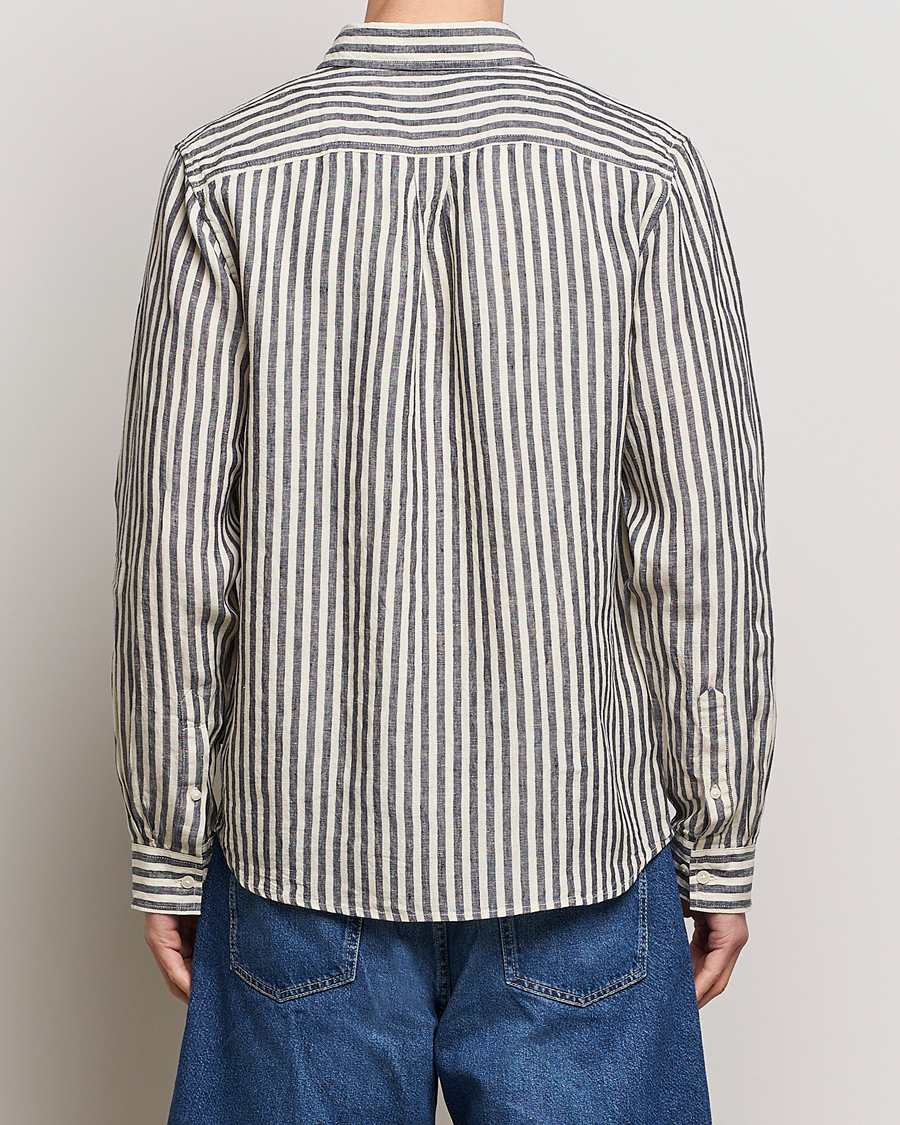 Herren | Hemden | LES DEUX | Kristian Striped Linen Button Down Shirt Ivory/Navy