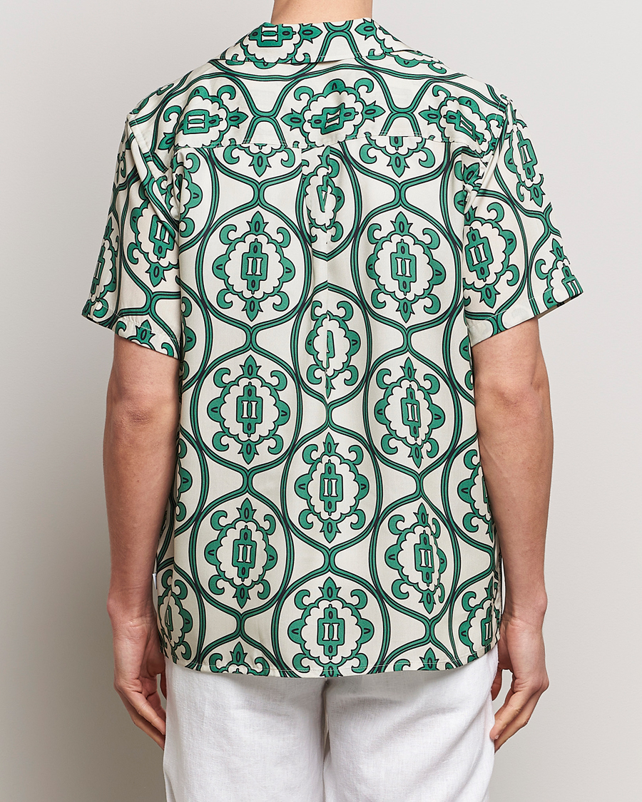 Herren | Hemden | LES DEUX | Ornament Print Tencel Shirt Ivory/Green