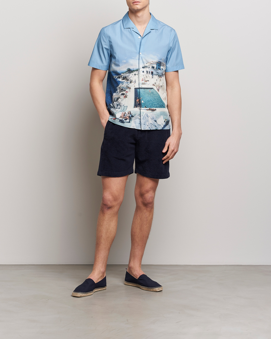 Herren | Shorts | Orlebar Brown | Afador Mix Texture Towelling Shorts Night Iris