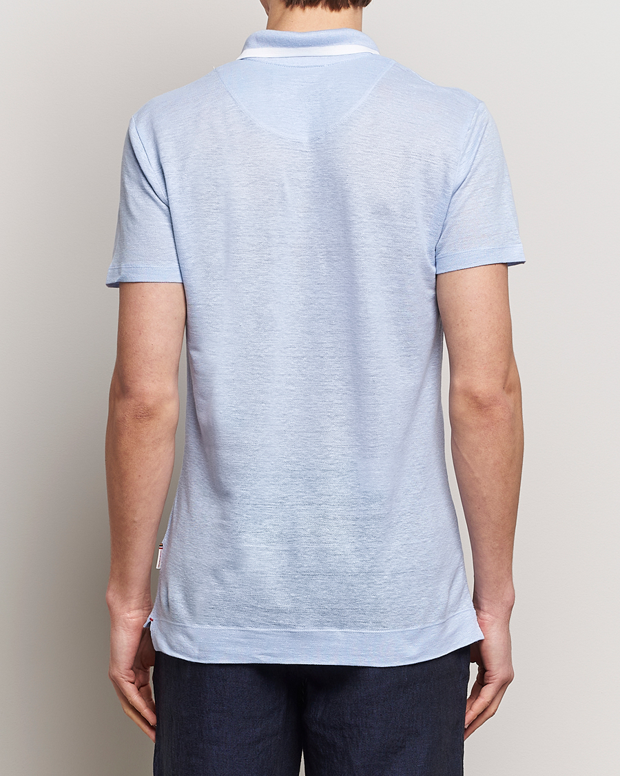 Herren | Poloshirts | Orlebar Brown | Felix Linen Pique Polo Soft Blue