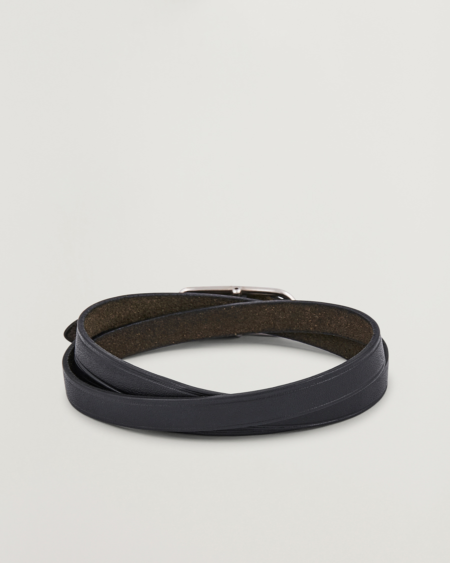 Herren | Hermès Pre-Owned API1 Leather Bracelet Black | Hermès Pre-Owned | API1 Leather Bracelet Black