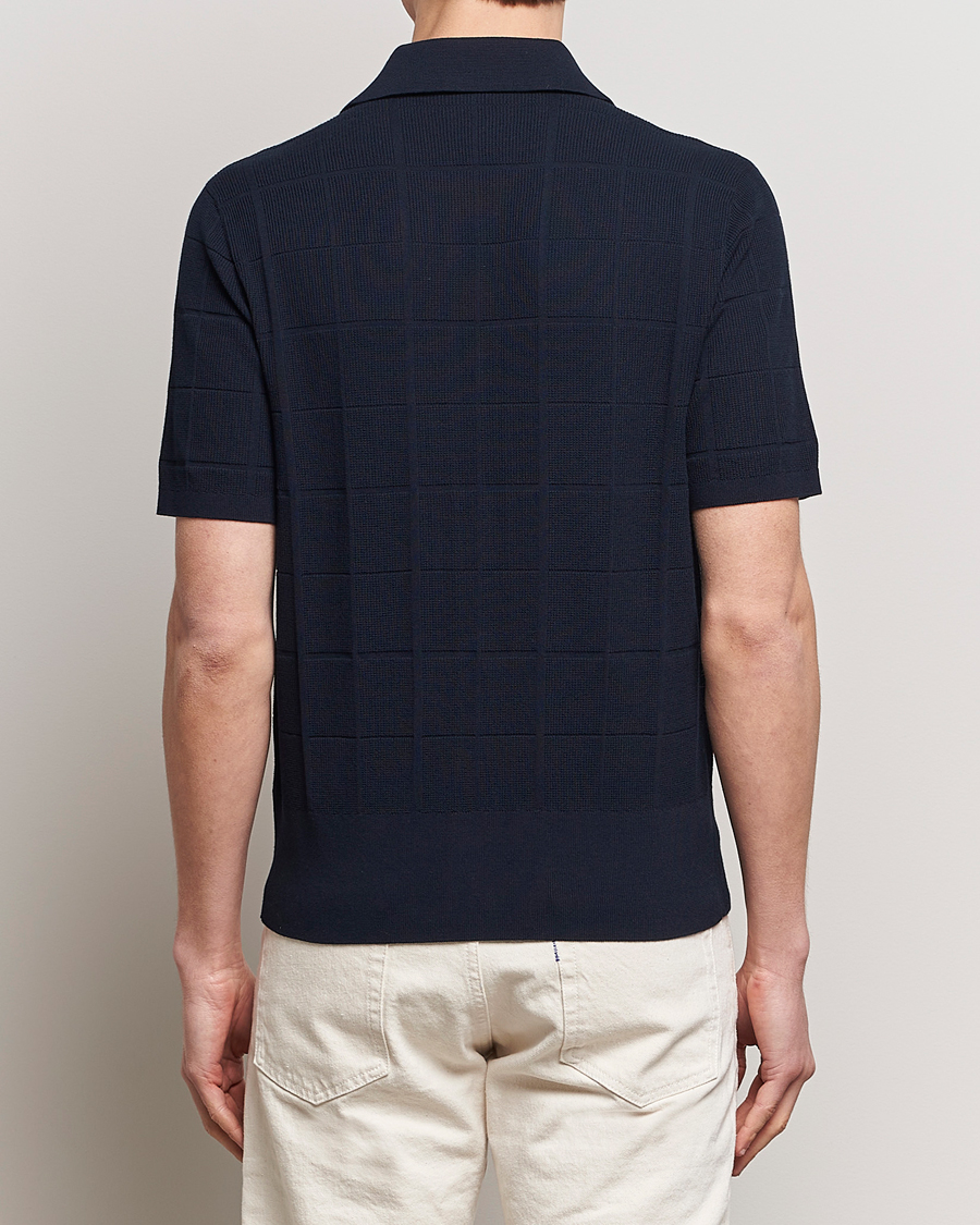 Herren | Poloshirts | Tiger of Sweden | Araawen Short Sleeve Knitted Polo Light Ink