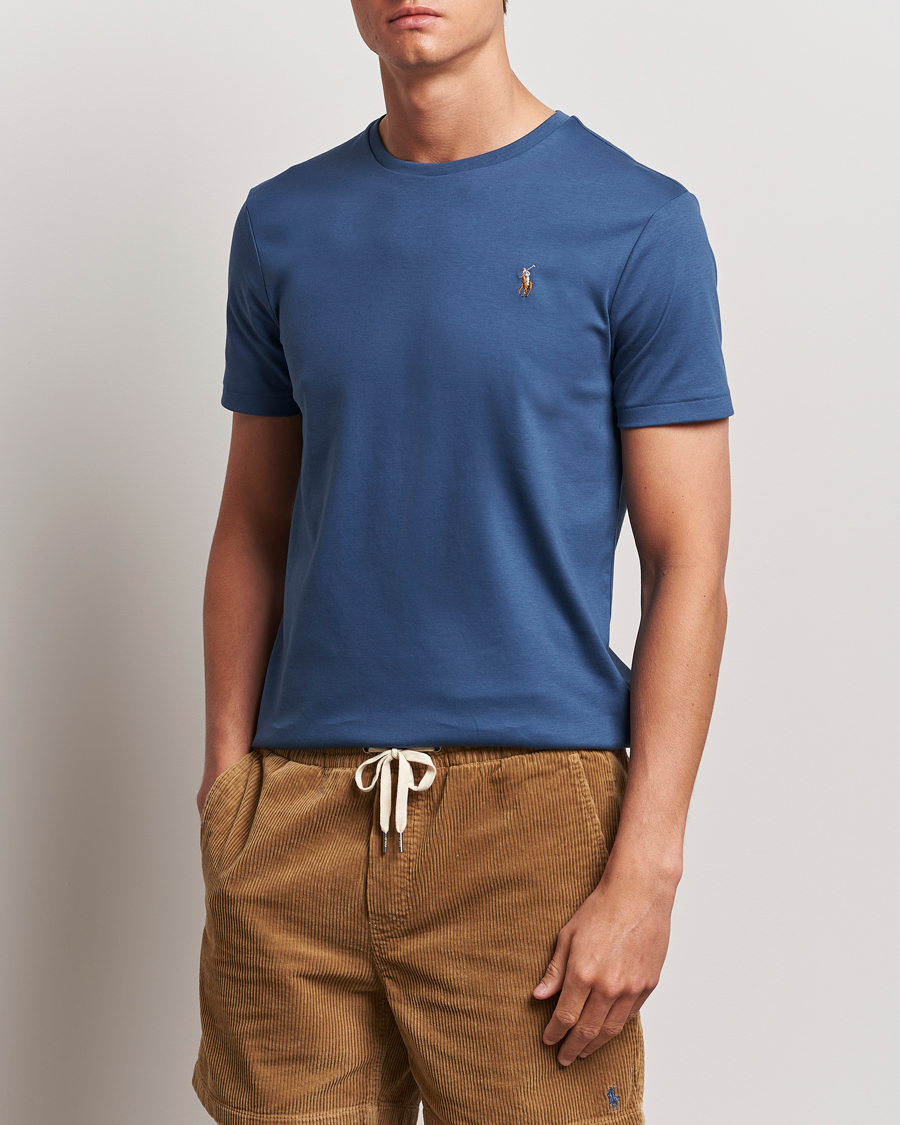 Herren | T-Shirts | Polo Ralph Lauren | Luxury Pima Cotton Crew Neck T-Shirt Clancy Blue