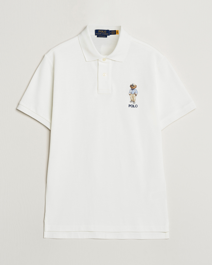 Herren | Poloshirts | Polo Ralph Lauren | Custom Slim Fit Bear Polo Deckwash White