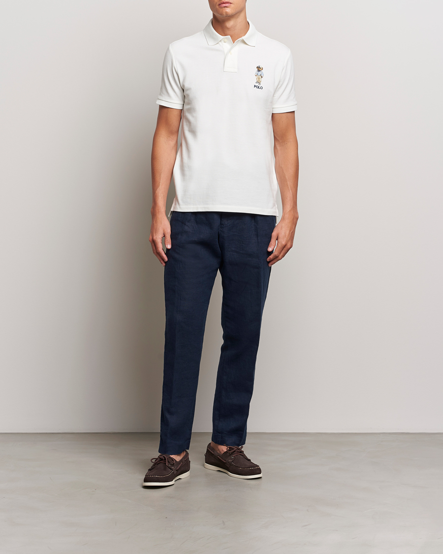 Herren | Poloshirts | Polo Ralph Lauren | Custom Slim Fit Bear Polo Deckwash White