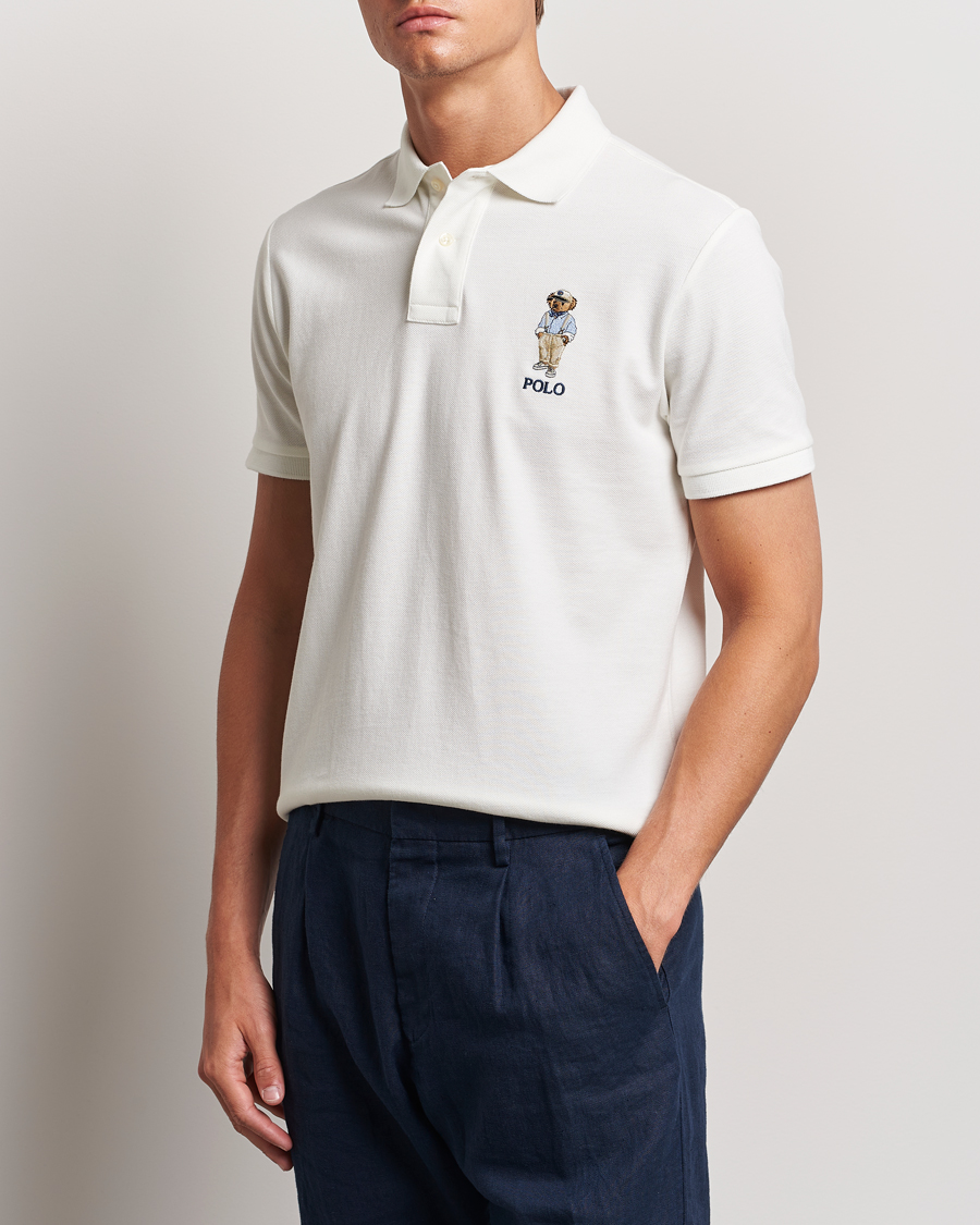 Herren | Poloshirts | Polo Ralph Lauren | Custom Slim Fit Bear Polo Deckwash White