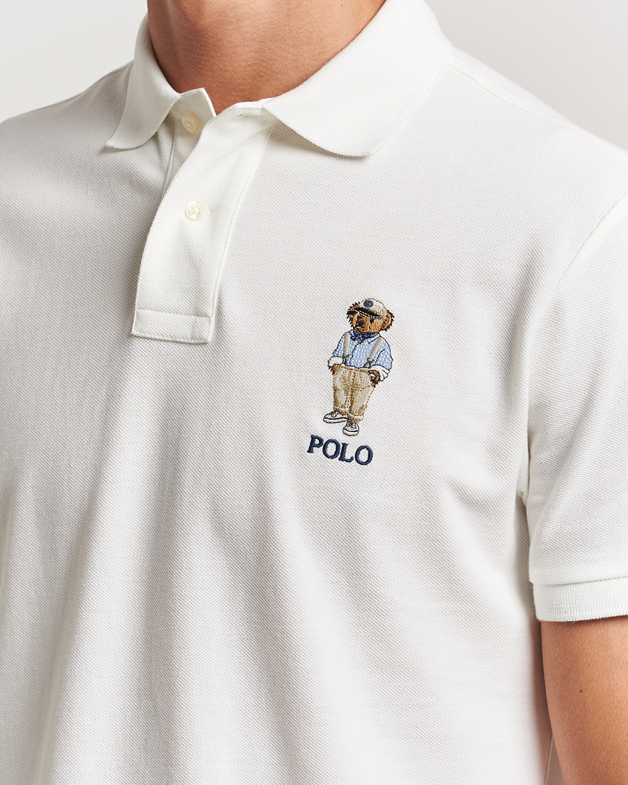 Herren | Poloshirts | Polo Ralph Lauren | Custom Slim Fit Bear Polo Deckwash White