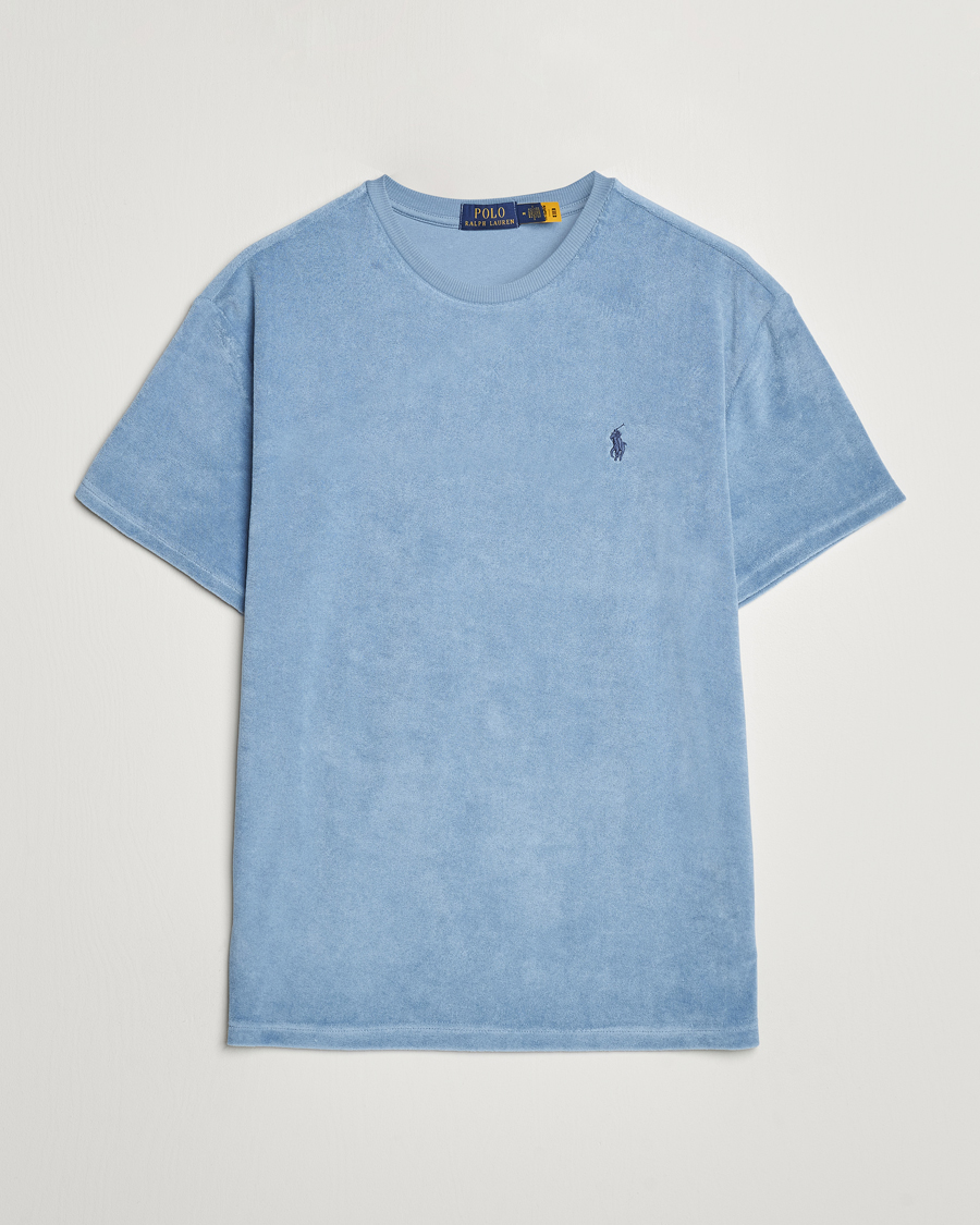 Herren | T-Shirts | Polo Ralph Lauren | Cotton Terry Crew Neck T-shirt Vessel Blue