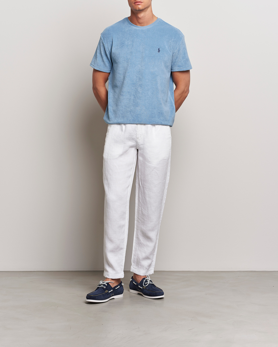 Herren | T-Shirts | Polo Ralph Lauren | Cotton Terry Crew Neck T-shirt Vessel Blue