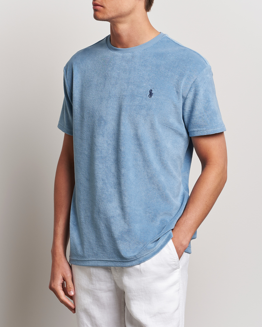 Herren | T-Shirts | Polo Ralph Lauren | Cotton Terry Crew Neck T-shirt Vessel Blue