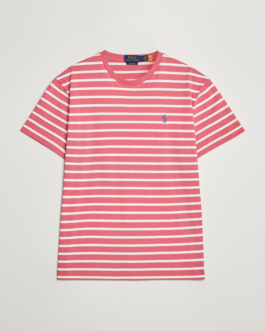 Herren | T-Shirts | Polo Ralph Lauren | Striped Crew Neck T-Shirt Adirondack Red/Nevis