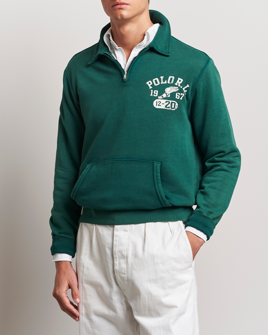 Herren | Pullover | Polo Ralph Lauren | Graphic Fleece Half Zip Moss Agate