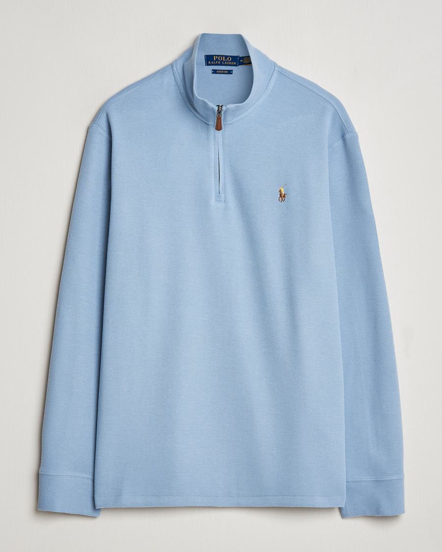 Herren | Pullover | Polo Ralph Lauren | Double Knit Jaquard Half Zip Sweater Vessel Blue