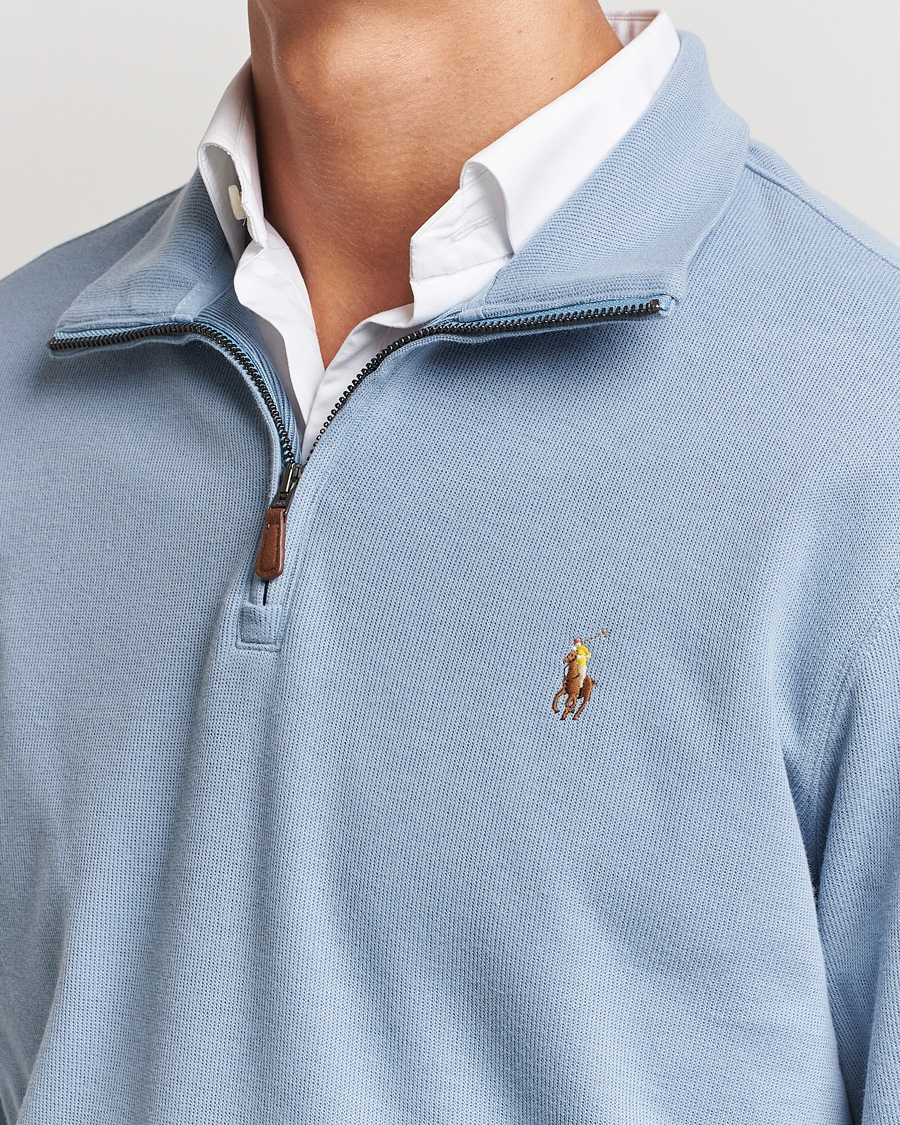 Herren | Pullover | Polo Ralph Lauren | Double Knit Jaquard Half Zip Sweater Vessel Blue