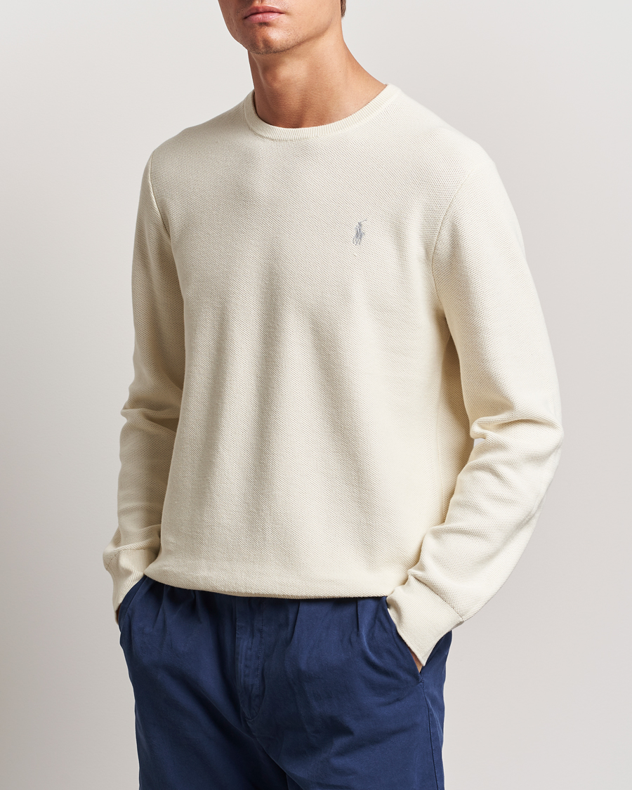 Herren | Pullover | Polo Ralph Lauren | Textured Crew Neck Sweater Herbal Milk