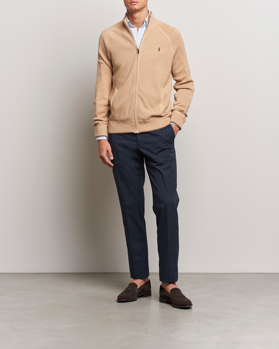 Herren | Pullover | Polo Ralph Lauren | Textured Full Zip Camel Melange