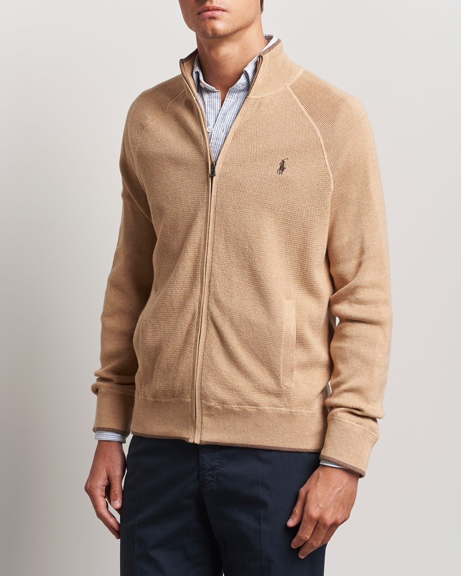 Herren | Pullover | Polo Ralph Lauren | Textured Full Zip Camel Melange