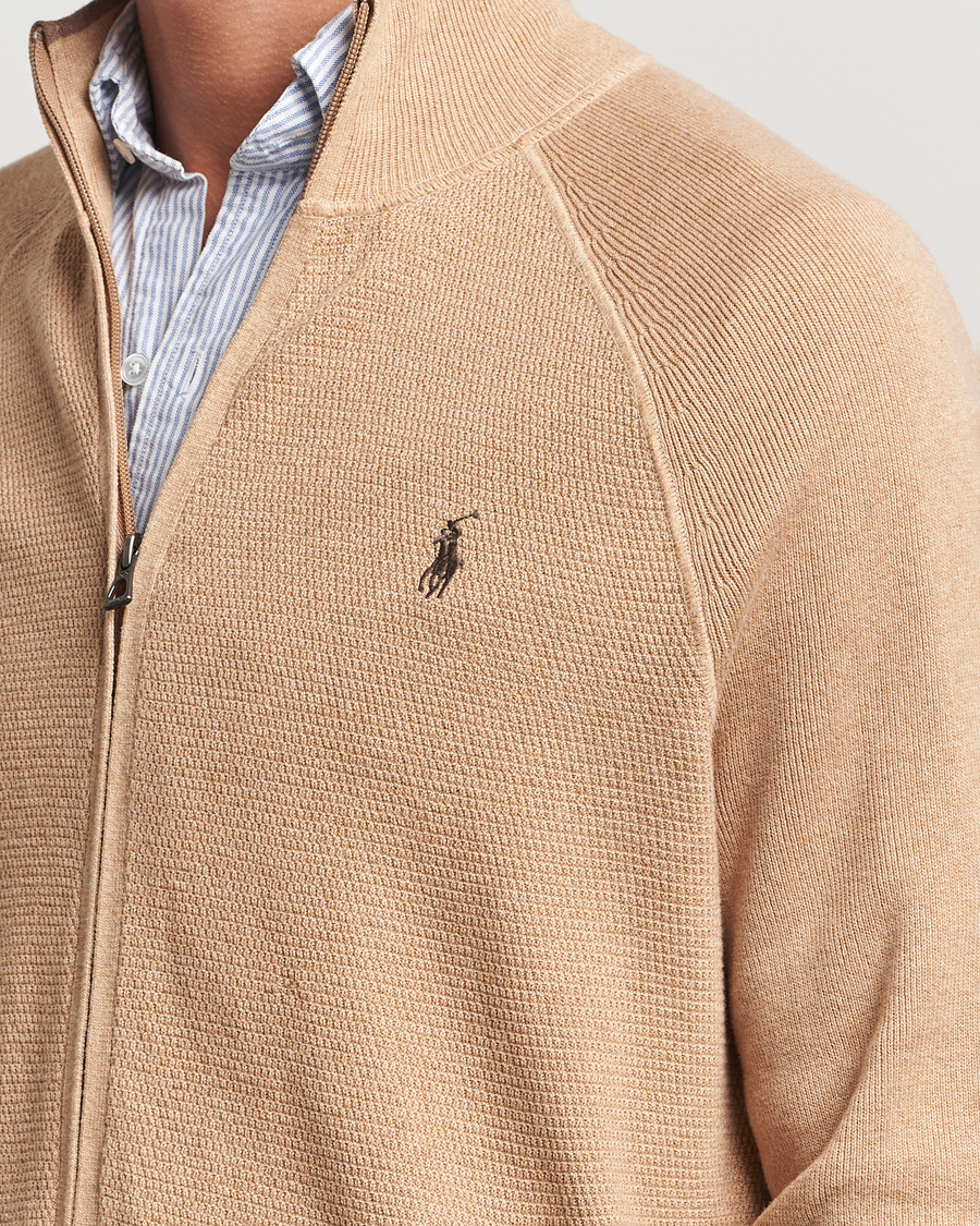 Herren | Pullover | Polo Ralph Lauren | Textured Full Zip Camel Melange