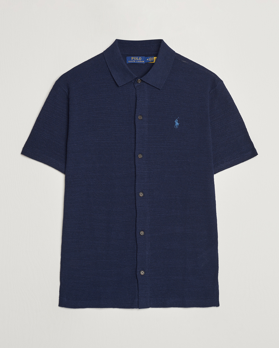 Herren | Hemden | Polo Ralph Lauren | Textured Knitted Short Sleeve Shirt Bright Navy