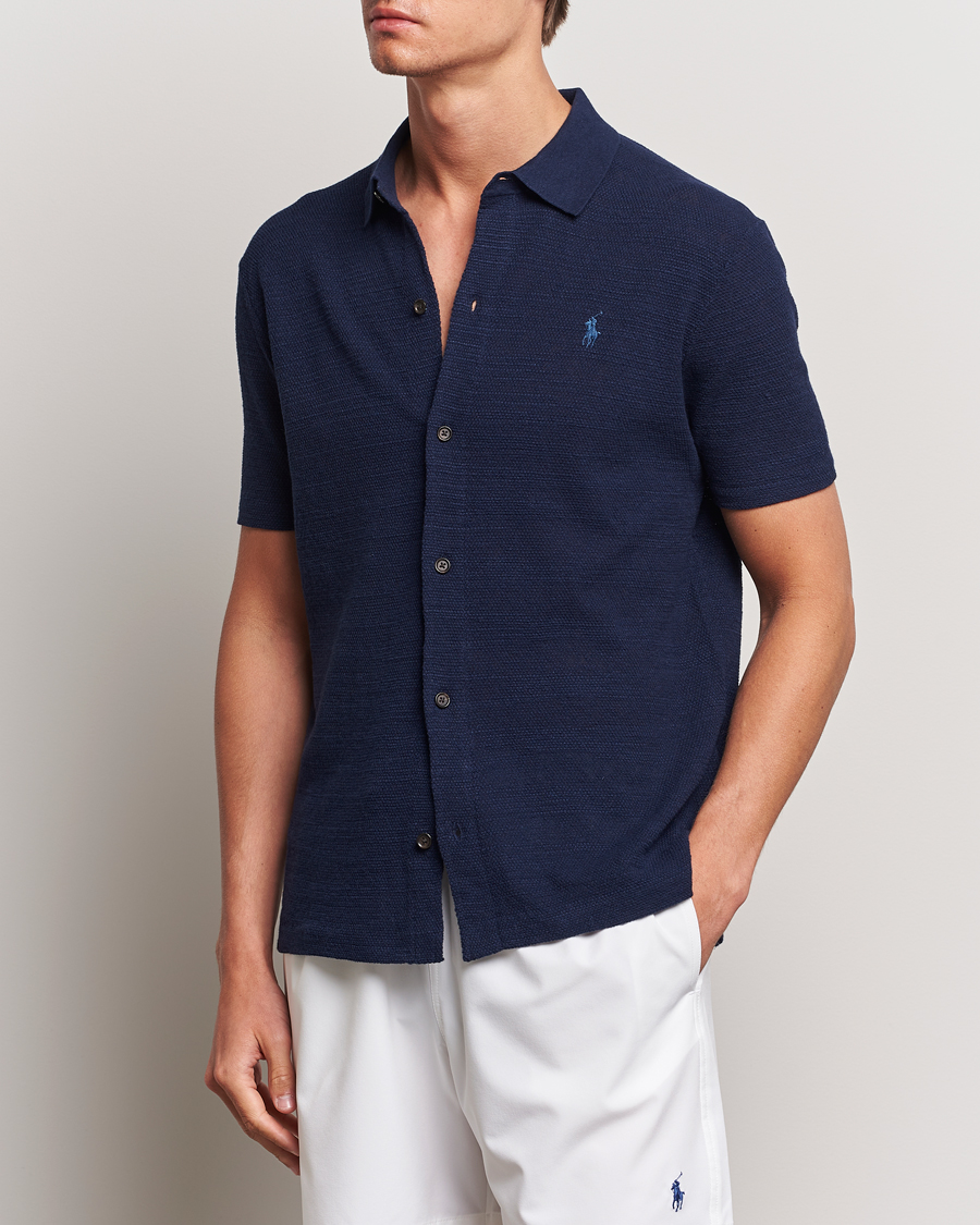 Herren | Hemden | Polo Ralph Lauren | Textured Knitted Short Sleeve Shirt Bright Navy