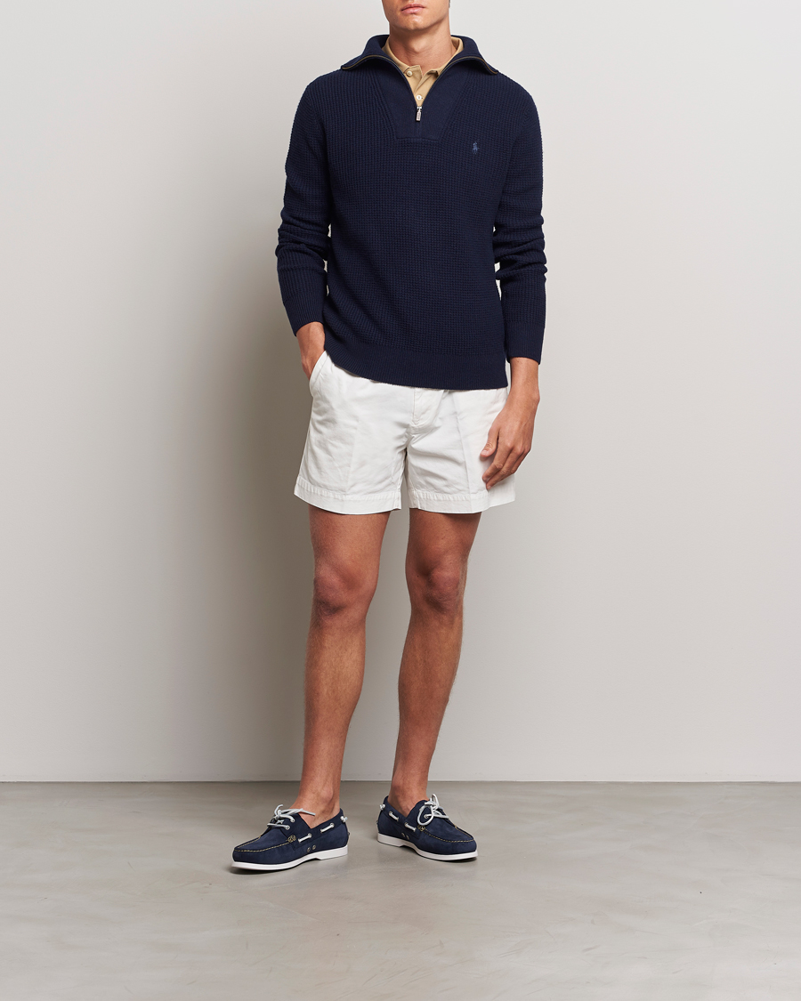 Herren | Pullover | Polo Ralph Lauren | Cotton/Wool Knitted Half Zip Hunter Navy