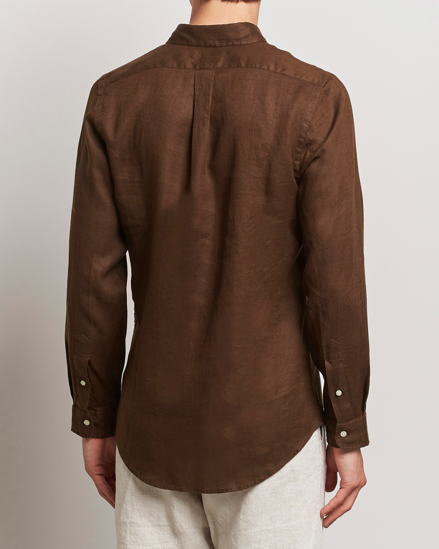 Herren | Hemden | Polo Ralph Lauren | Slim Fit Linen Button Down Shirt Chocolate Mousse