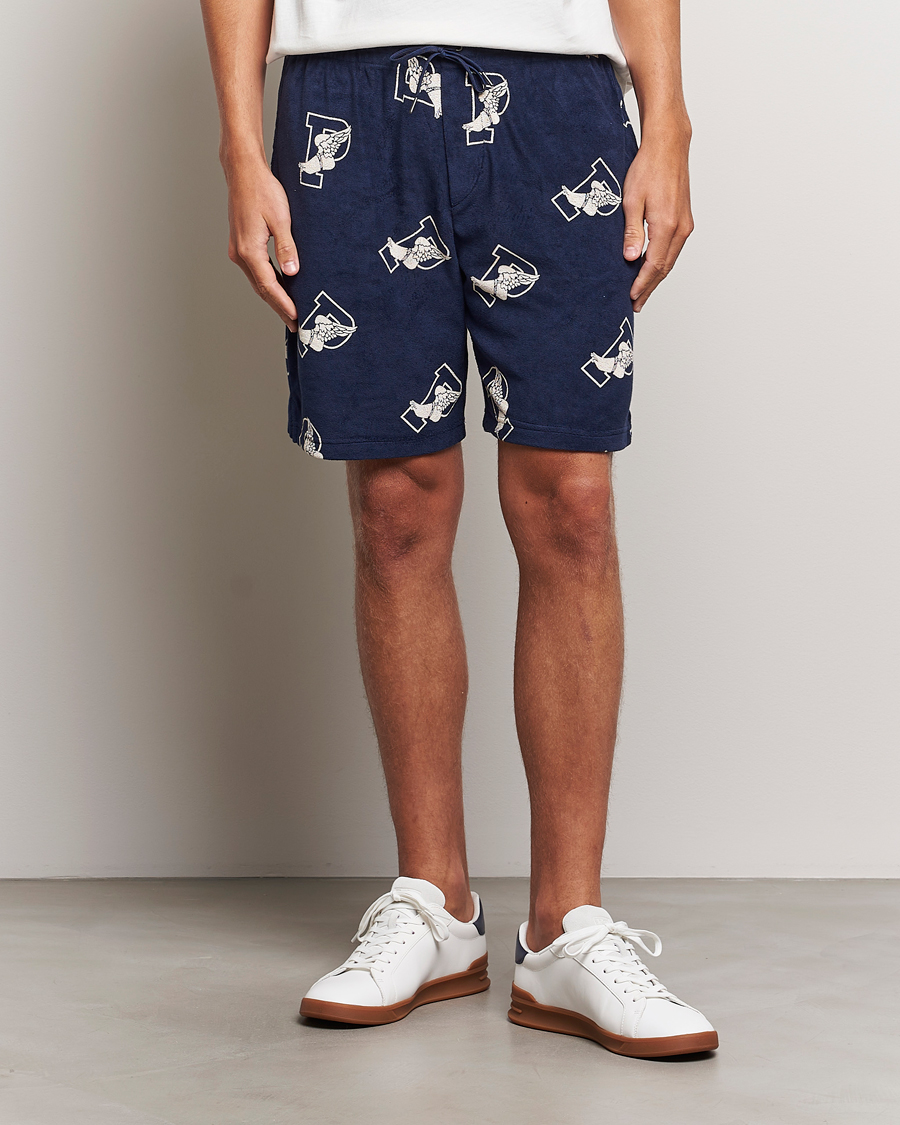 Herren | Shorts | Polo Ralph Lauren | Cotton Terry P Wing Drawstring Shorts Cruise Navy