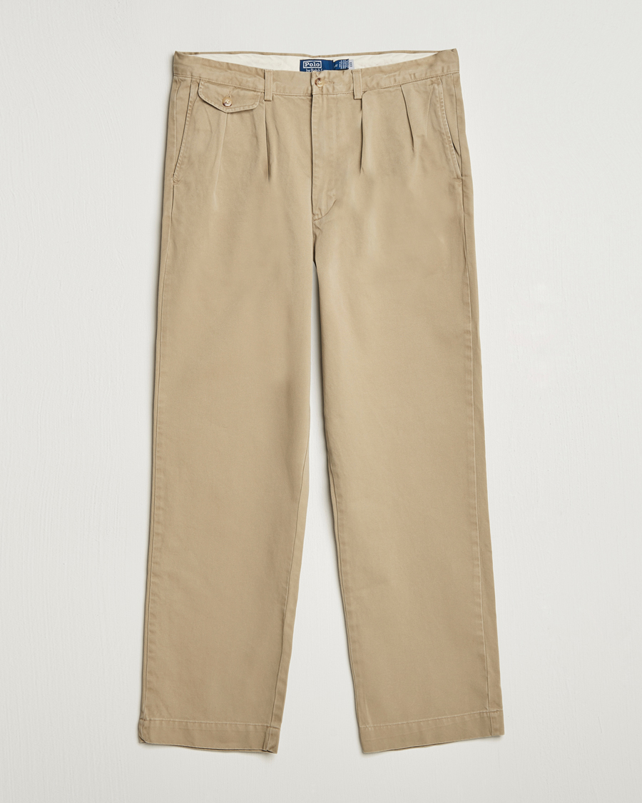 Herren | Hosen | Polo Ralph Lauren | Rustic Twill Pleated Worker Trousers RL Khaki
