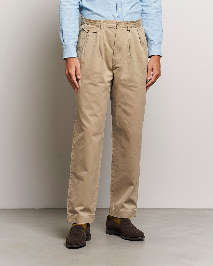 Herren | Hosen | Polo Ralph Lauren | Rustic Twill Pleated Worker Trousers RL Khaki