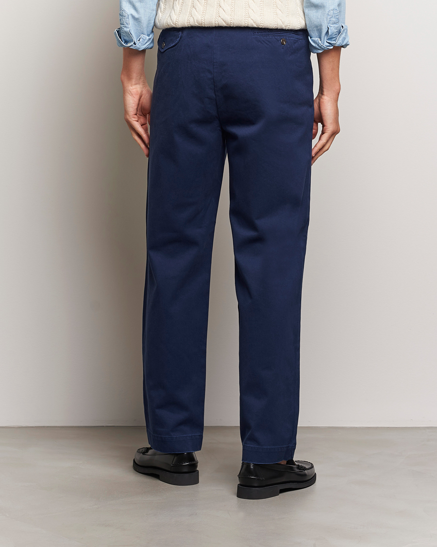 Herren | Hosen | Polo Ralph Lauren | Rustic Twill Pleated Worker Trousers Newport Navy