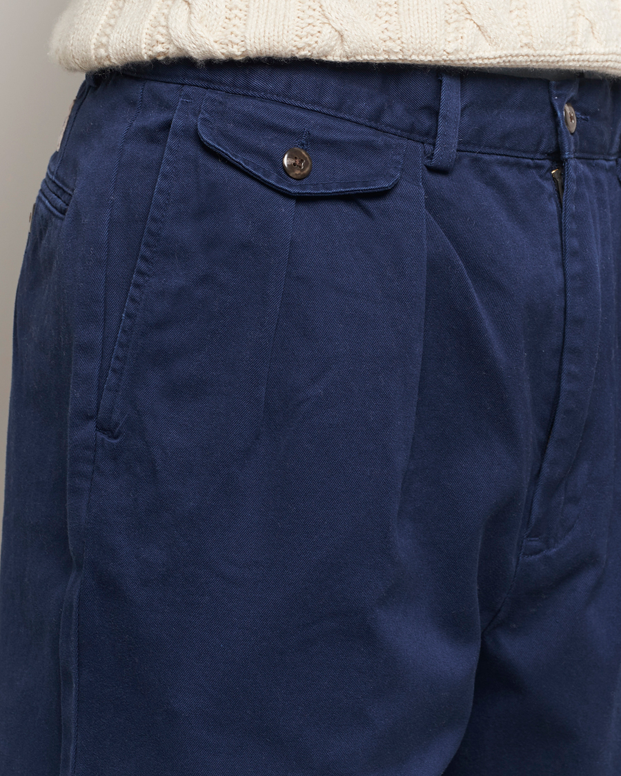Herren | Hosen | Polo Ralph Lauren | Rustic Twill Pleated Worker Trousers Newport Navy