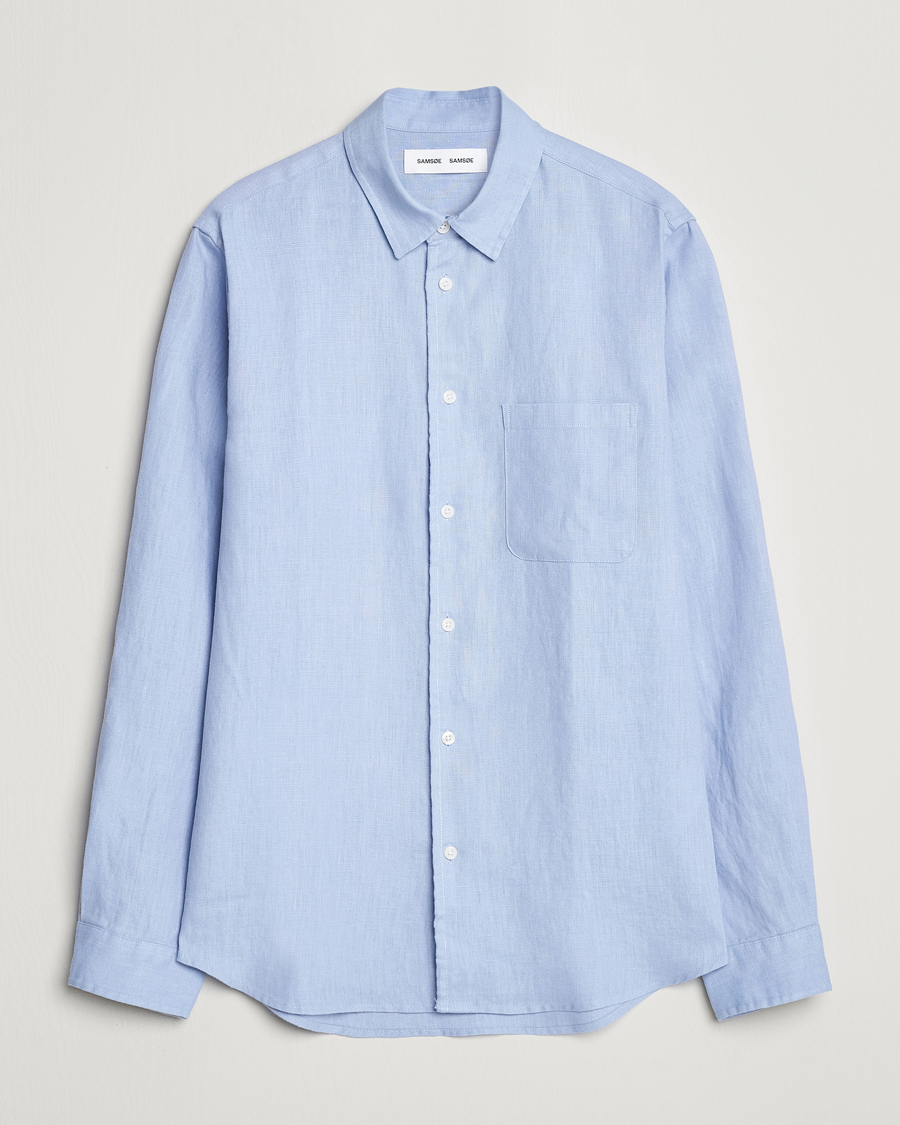 Herren | Hemden | Samsøe Samsøe | Liam Linen Shirt Brunnera Blue