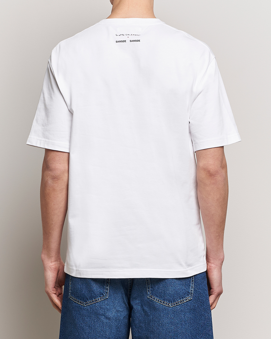 Herren | T-Shirts | Samsøe Samsøe | Sagiotto Printed Crew Neck T-Shirt White Effortless