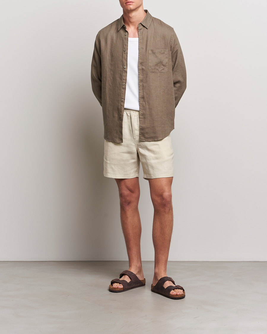 Herren | Shorts | Samsøe Samsøe | Sajabari Linen Drawstring Shorts Castle Wall