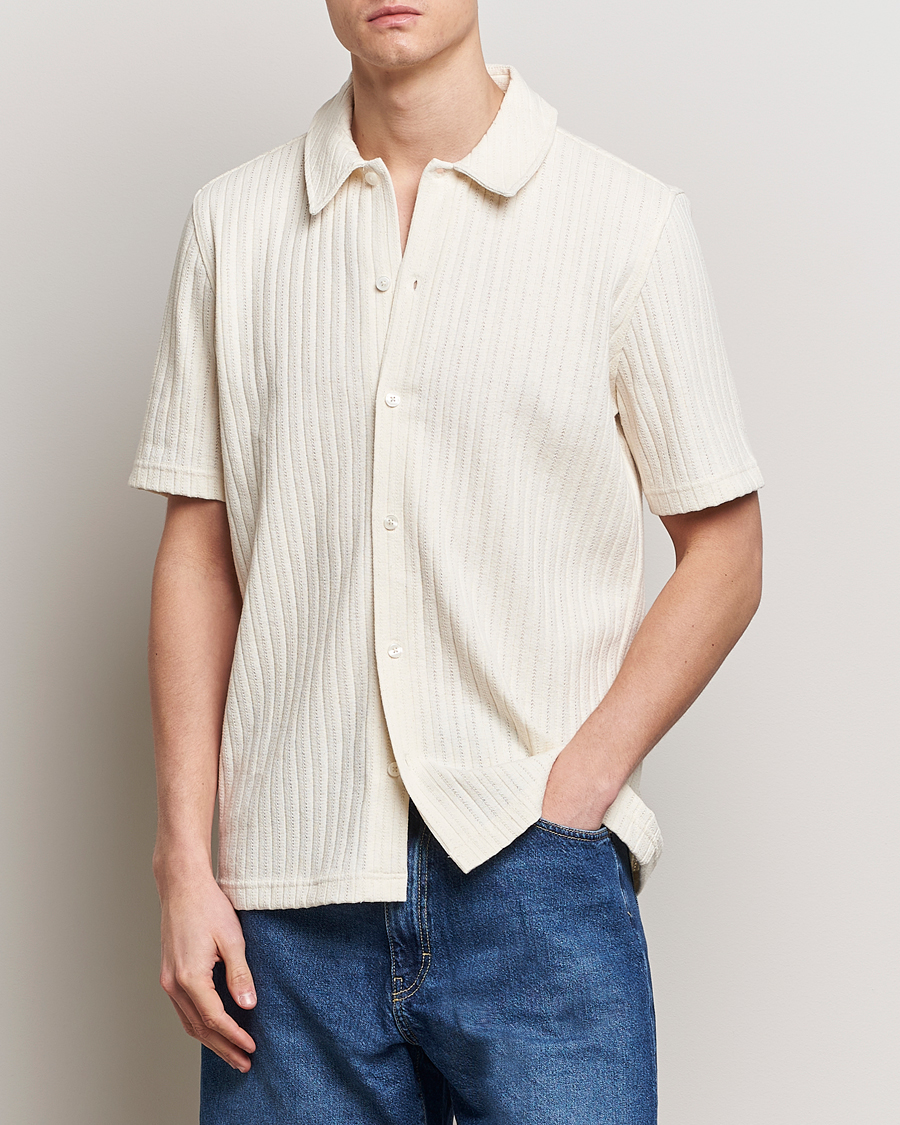 Herren | Hemden | Samsøe Samsøe | Sakvistbro Structured Short Sleeve Shirt Clear Cream