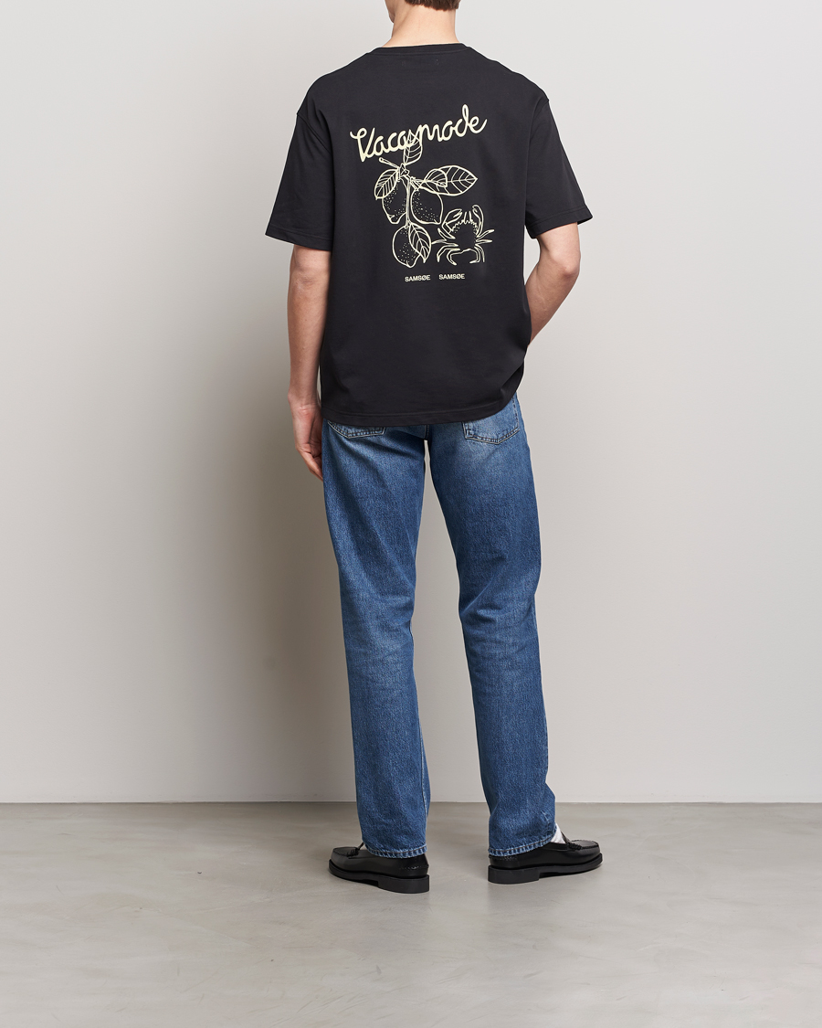Herren | T-Shirts | Samsøe Samsøe | Savaca Printed Crew Neck T-Shirt Black