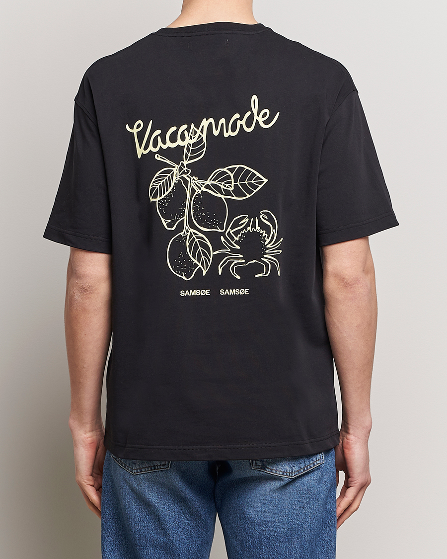 Herren | T-Shirts | Samsøe Samsøe | Savaca Printed Crew Neck T-Shirt Black